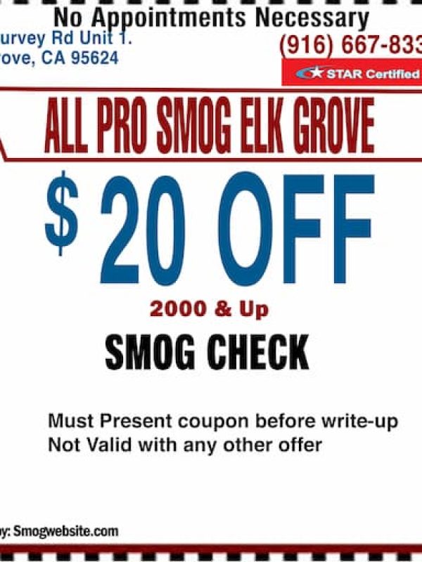 Smog Check Coupon Elk Grove